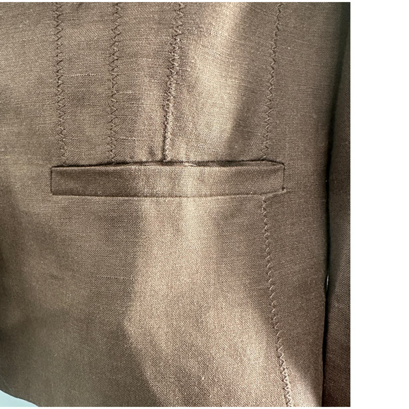 Jones New York Suit Women Brown Linen Blend Blazer Size 8‎ - Picture 6 of 12